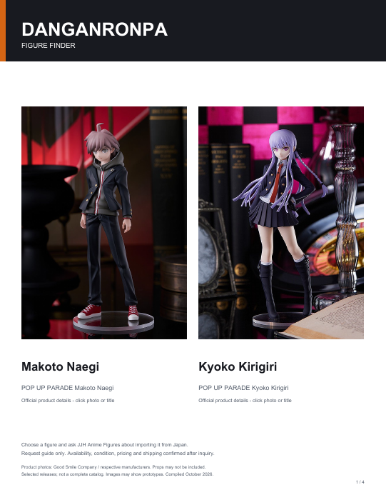 First page of Danganronpa Figure Finder