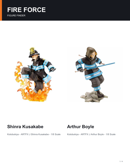 First page of Fire Force Figure Guide — Expanded