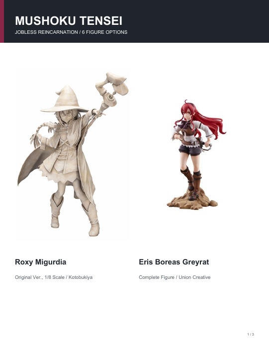 First page of Mushoku Tensei Figure Guide
