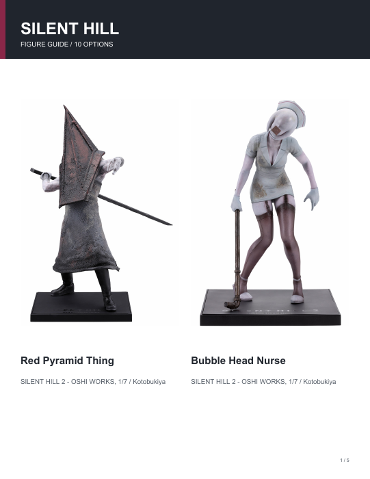 First page of Silent Hill Figure Guide